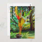 Farbenfrohe Stillleben Malerei der Bananenbaum-Pfl Postkarte (Vorne/Hinten)