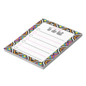 Farbenfrohe, stilvolle Boho-Chic-to-Do-List Person Notizblock (Rotiert)