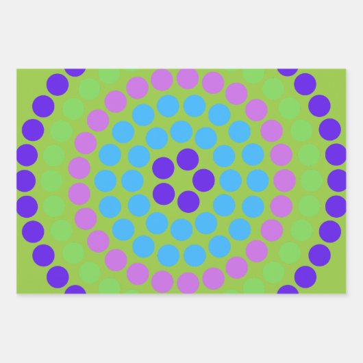 Farbenfrohe, stilvolle, einfache Muster Polka Dots Geschenkpapier Set (Vorderseite 3)