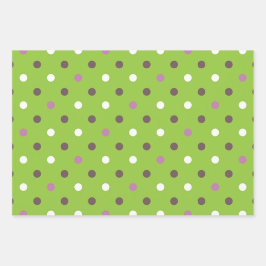Farbenfrohe, stilvolle, einfache Muster Polka Dots Geschenkpapier Set (Vorderseite 2)