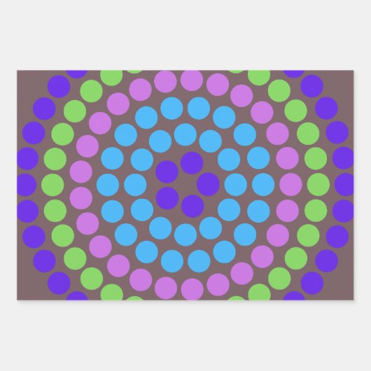 Farbenfrohe, stilvolle, einfache Muster Polka Dots Geschenkpapier Set (Vorderseite)