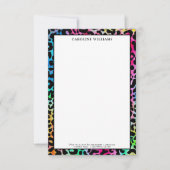Farbenfrohe, stilvolle Leopard Texture Neon Vibran Mitteilungskarte (Vorderseite)