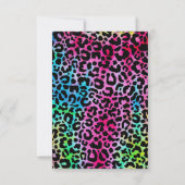 Farbenfrohe, stilvolle Leopard Texture Neon Vibran Mitteilungskarte (Rückseite)