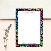 Farbenfrohe, stilvolle Leopard Texture Neon Vibran Mitteilungskarte