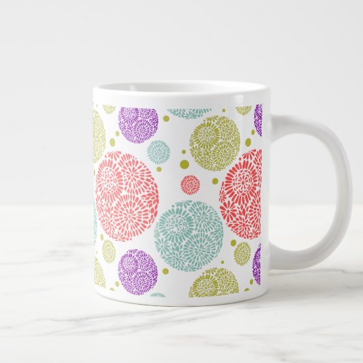Farbenfrohe, stilvolle Retro-Muster Jumbo-Tasse (Rechts)
