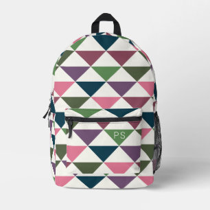Farbenfrohe, stilvolle Trendy Monogram Initials Bedruckter Rucksack