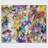 farbenfrohe Stoffcollage Geschenkpapier (Flach)