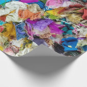 farbenfrohe Stoffcollage Geschenkpapier (Ecke)