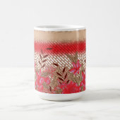 Farbenfrohe Stoffmuster mit feinen Blumen Kaffeetasse (Mittel)