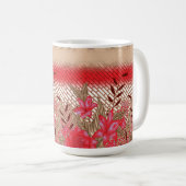 Farbenfrohe Stoffmuster mit feinen Blumen Kaffeetasse (VorderseiteRechts)