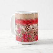 Farbenfrohe Stoffmuster mit feinen Blumen Kaffeetasse (Vorderseite Links)