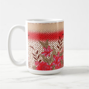 Farbenfrohe Stoffmuster mit feinen Blumen Kaffeetasse