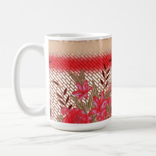 Farbenfrohe Stoffmuster mit feinen Blumen Kaffeetasse (Links)