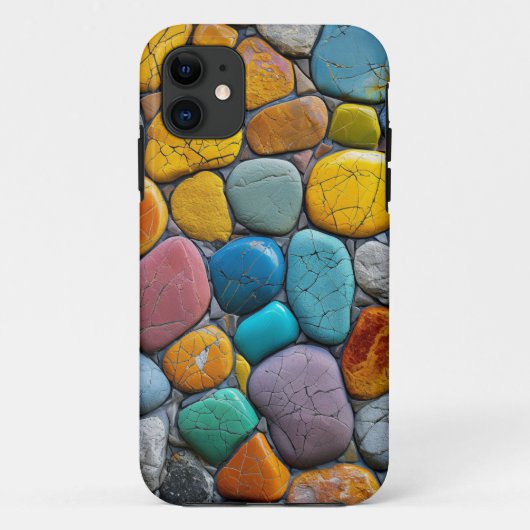 Farbenfrohe Stone Phone Case (Rückseite)