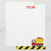 Farbenfrohe Stoßstange, Baufahrzeug für Jungen Briefpapier (Vorne/Hinten)