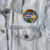 Farbenfrohe strahlende Flüssigkeit Art Pour Malere Button (Beispiel)