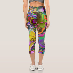 Farbenfrohe strahlende Flüssigkeit Art Pour Malere Capri Leggings