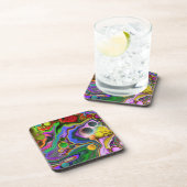 Farbenfrohe strahlende Flüssigkeit Art Pour Malere Getränkeuntersetzer (Rechte Seite)