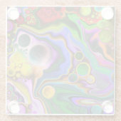 Farbenfrohe strahlende Flüssigkeit Art Pour Malere Glasuntersetzer (Rückseite)