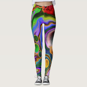 Farbenfrohe strahlende Flüssigkeit Art Pour Malere Leggings