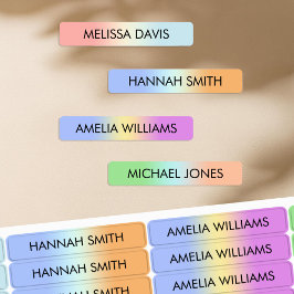 Farbenfrohe strahlende Kinder wasserdichte Namenss Etiketten