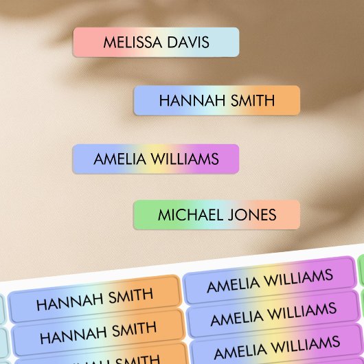 Farbenfrohe strahlende Kinder wasserdichte Namenss Etiketten