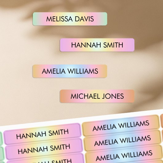 Farbenfrohe strahlende Kinder wasserdichte Namenss Etiketten