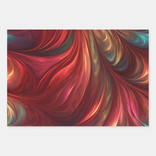 Farbenfrohe strahlende Muster Geschenkpapier Set (Vorderseite)