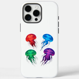 Farbenfrohe, strahlende Quallen Kunst iPhone 16 Pro Max Hülle