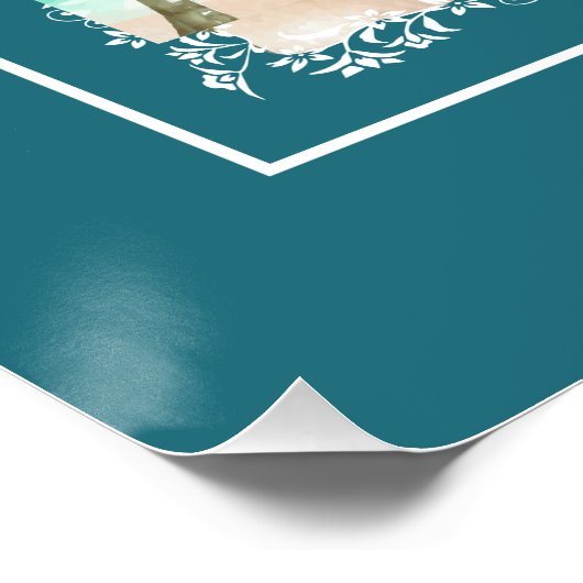 Farbenfrohe Strandbäder Poster (Ecke)