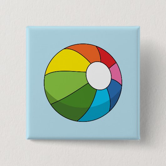 Farbenfrohe Strandball Button (Vorderseite)