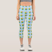 Farbenfrohe Strandball Capri Leggings (Vorderseite)