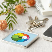 Farbenfrohe Strandball | Name hinzufügen Schlüsselanhänger (Seite)