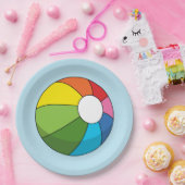 Farbenfrohe Strandball Pappteller (Party)