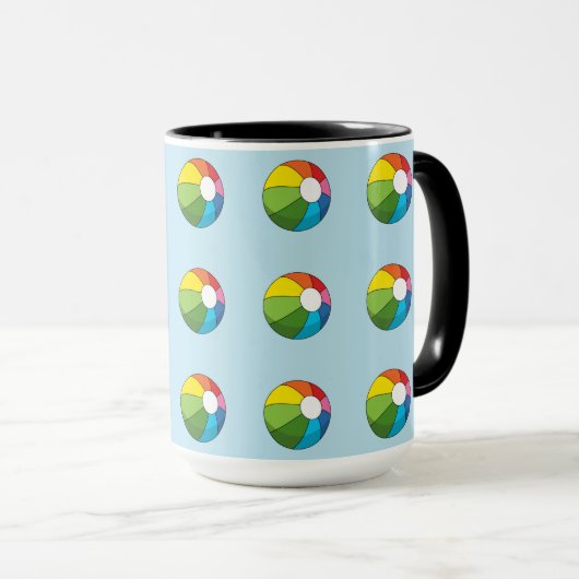 Farbenfrohe Strandball Tasse (VorderseiteRechts)