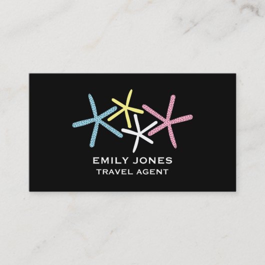 Farbenfrohe Strandfische, Reisen & Tourismus Visitenkarte (Vorderseite)