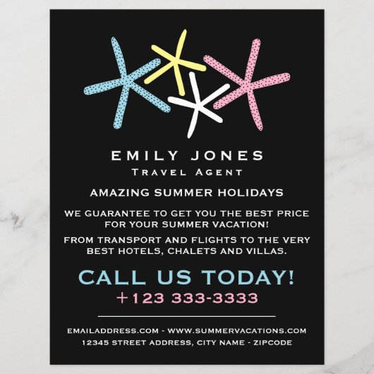 Farbenfrohe Strandfische, Reisewerbung für Agent Flyer (Vorne)