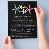 Farbenfrohe Strandfische, Reisewerbung für Agent Flyer (Hand)