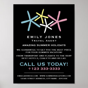 Farbenfrohe Strandfische, Reisewerbung für Agent Poster