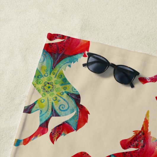 Farbenfrohe Strandhandtuch (Beispiel)