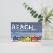 Farbenfrohe Strandhäuser | Muizenberg, Südafrika Postkarte (Stehend Vorderseite)