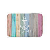 Farbenfrohe Strandholz Wasserpfeifen & Anker  Badematte (Vorderseite)