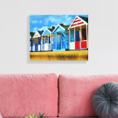 Farbenfrohe Strandhütten Leinwanddruck (Insitu (Wohnzimmer))