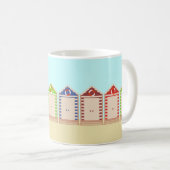 Farbenfrohe Strandhütten Sommer Kaffeetasse (VorderseiteRechts)