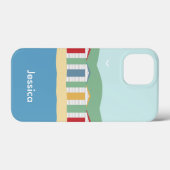 Farbenfrohe Strandhütten Sommer Personalisiert Case-Mate iPhone Hülle (Rückseite (Horizontal))