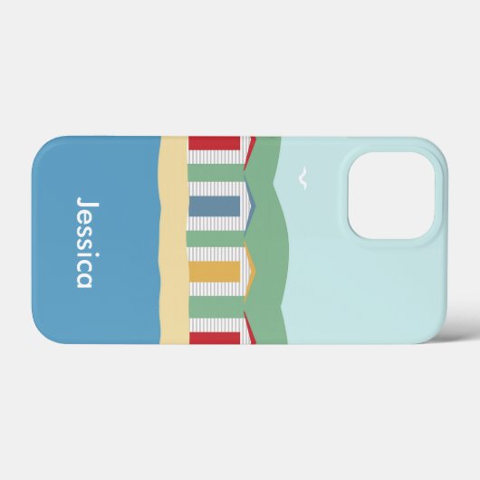 Farbenfrohe Strandhütten Sommer Personalisiert Case-Mate iPhone Hülle (Rückseite (Horizontal))
