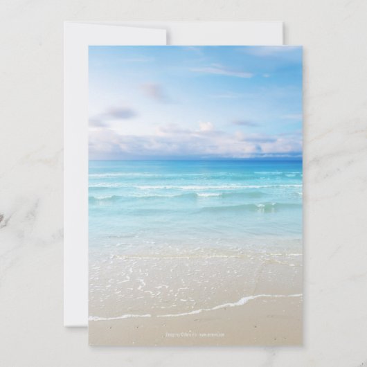 Farbenfrohe Strandküste Probe Abendessen Einladung (Rückseite)