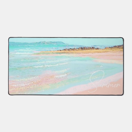 Farbenfrohe Strandküste Sommer Schreibtischunterlage (Vorderseite)