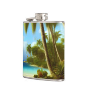 Farbenfrohe Strandlackierung Flachmann (Links)