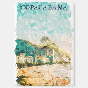 Farbenfrohe Strandmalerei in Rio de Janeiro Copaca Magnet